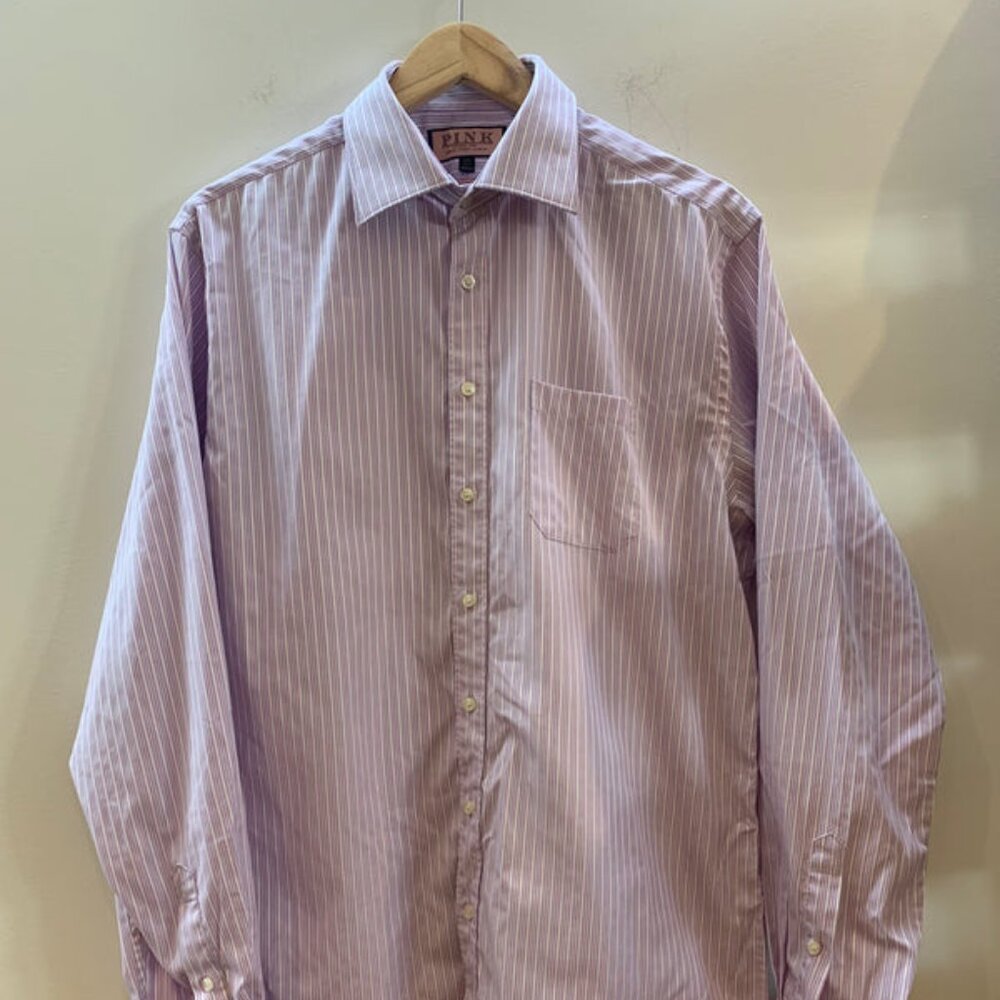 Thomas Pink Slim Fit Traveller Dress Shirt Pink - Size 16.5/42cm
